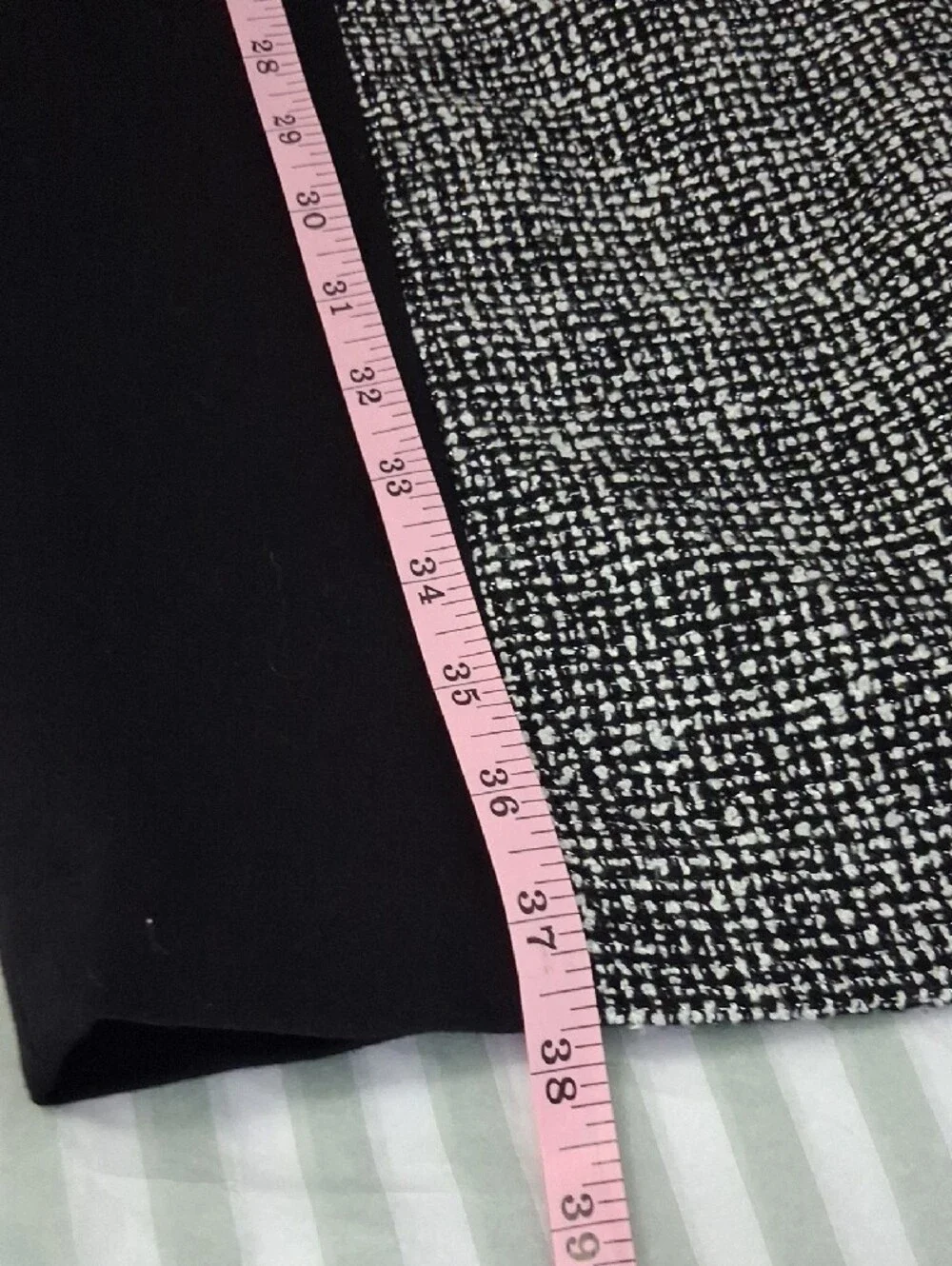 White House Black Market Black and White Tweed-Panel Midi Sheath Dress